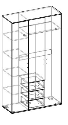 Альтернатива шкаф трехстворчатый в Томмоте - tommot.mebelnovo.ru | фото